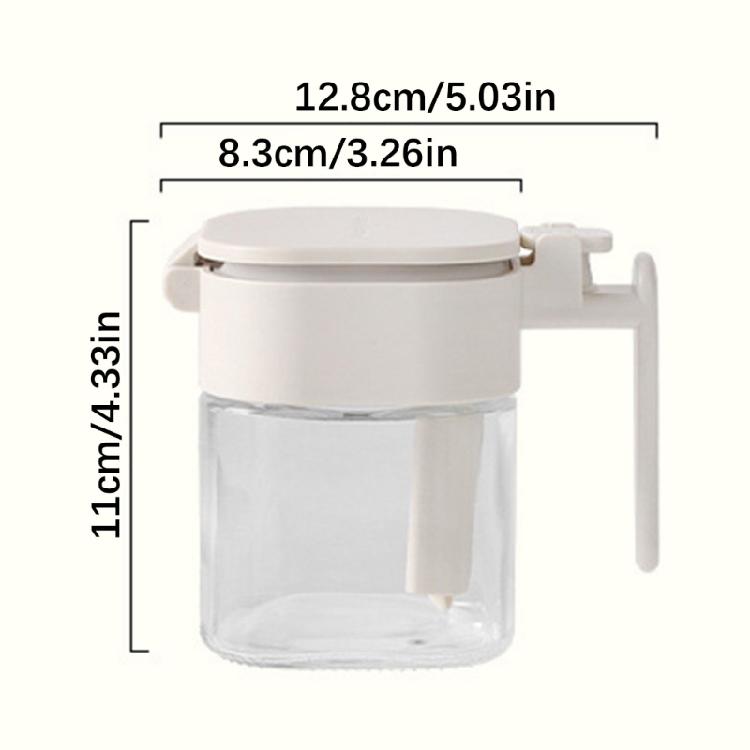 Condiment Jar Glass Spices Container with Lid and Spoon Airtight Seasoning Box Canister Pot Salt Pepper Sugar Bowl Gift