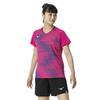 Game Fuchsia Size Short Dynamotion Officially Approved by the Japan Badminton Association Women's Tennis/Badminton Shirt, Pink, M, 62JAB203, Sleeve,