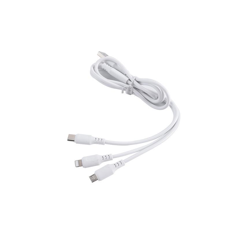 3-in-1 Universal Fast Charging Cable, 3A for Apple, Android, Type-C Devices