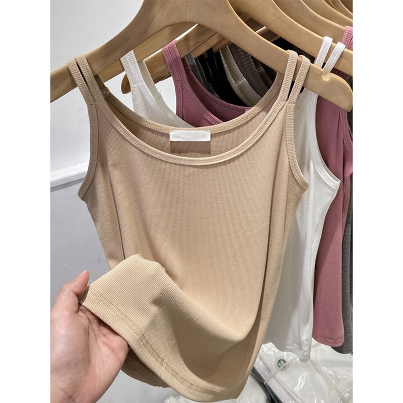 Modal Cotton Summer New Slim Fit Backpack with Camisole Vest Women's Suit for Inner and Outer Wear Base Shirt Top
