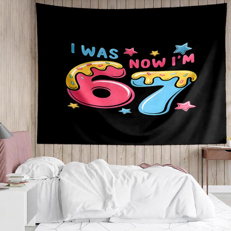 Summer Ice Cream Number 67 Tapestry Accessories Playroom Tapestry, for Bedroom,Livingroom, dormitory Room Wall Decor Fan Birthday Gifts
