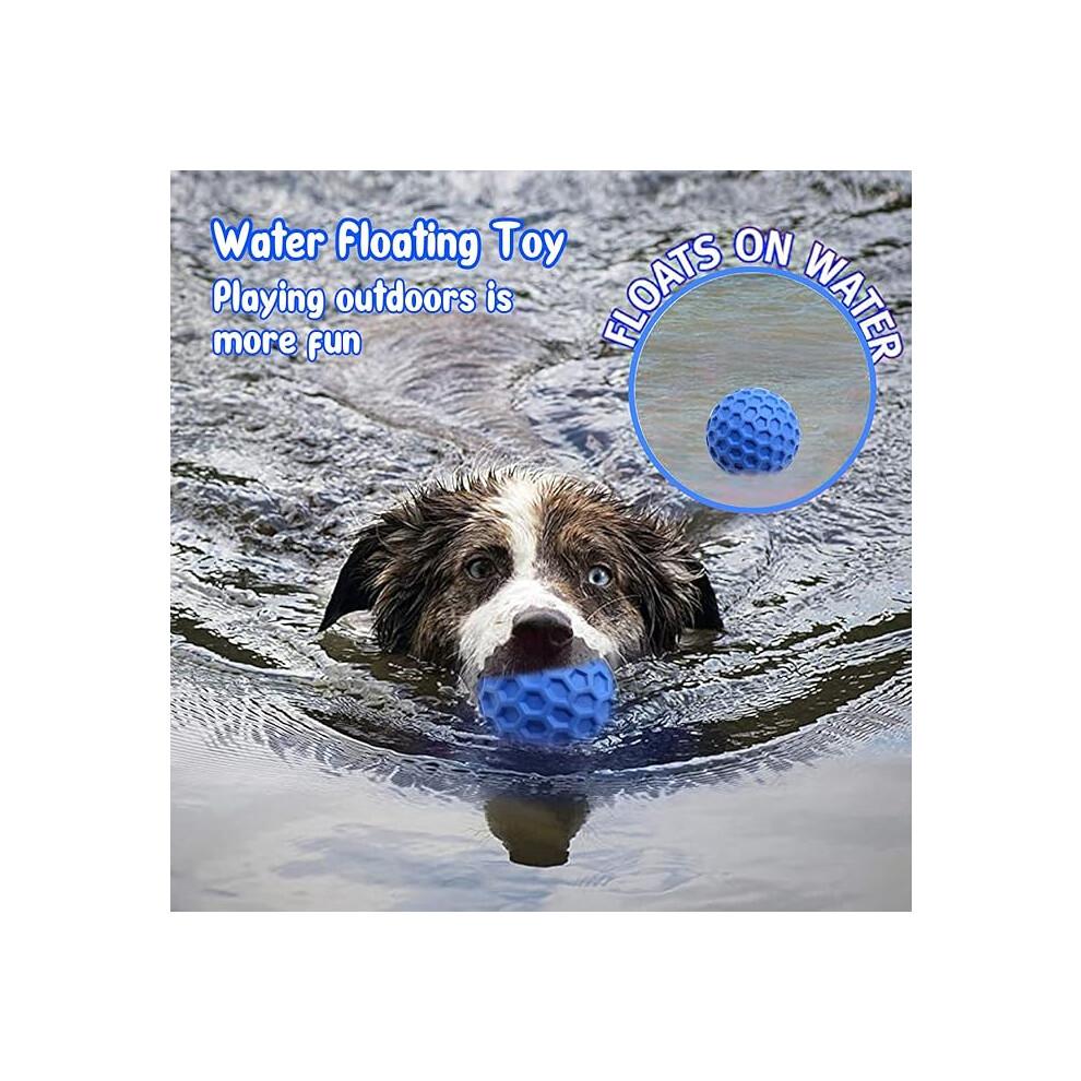 Dog Toy, Squeaky Dog Toy Ball, Dog Chew Ball, Indestructible Outdoor Dog Toy Floating Water, Hard Rubber Ball, Beef Flavor, Small Medium Large Dogs, B