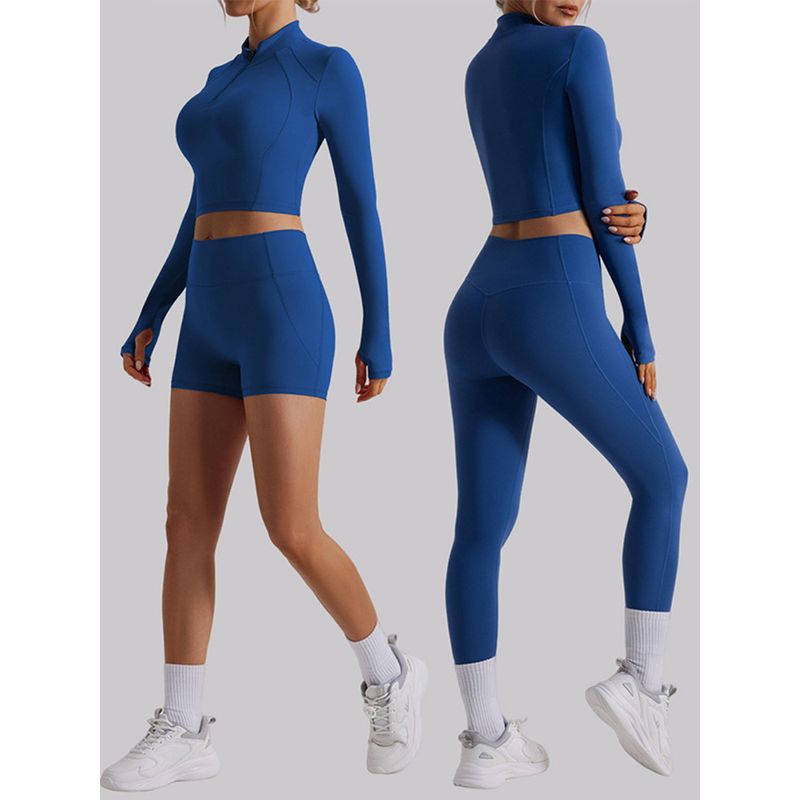 Yoga Clothes Long-Sleeve Suit Women's Quick-Drying Slim Fit Thin and Breathable Fitness Pants Stretch Tight Fashion Sexy Top