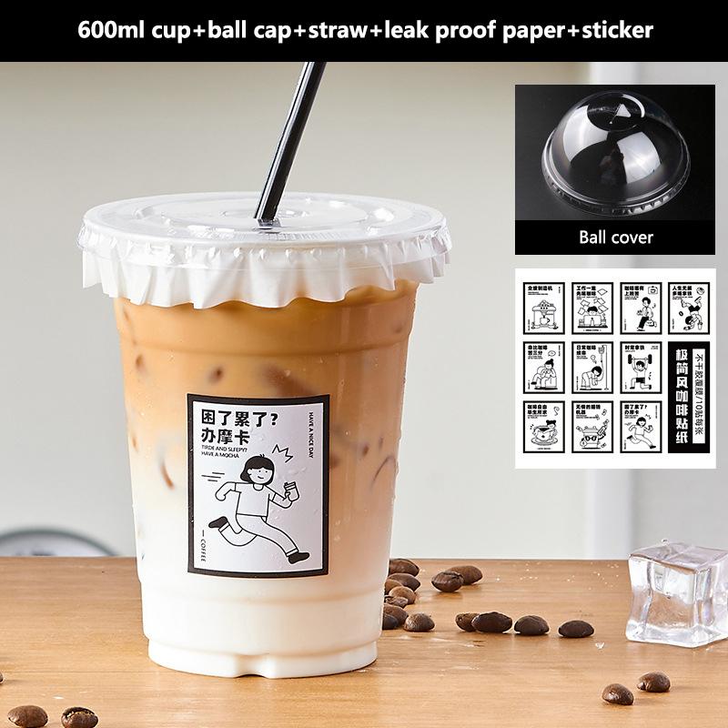 10Pcs Clear Plastic Cup With Strawless Lids Disposable Cups For Iced Coffee Or Juice Party Smoothie Milkshake Cold Drinks