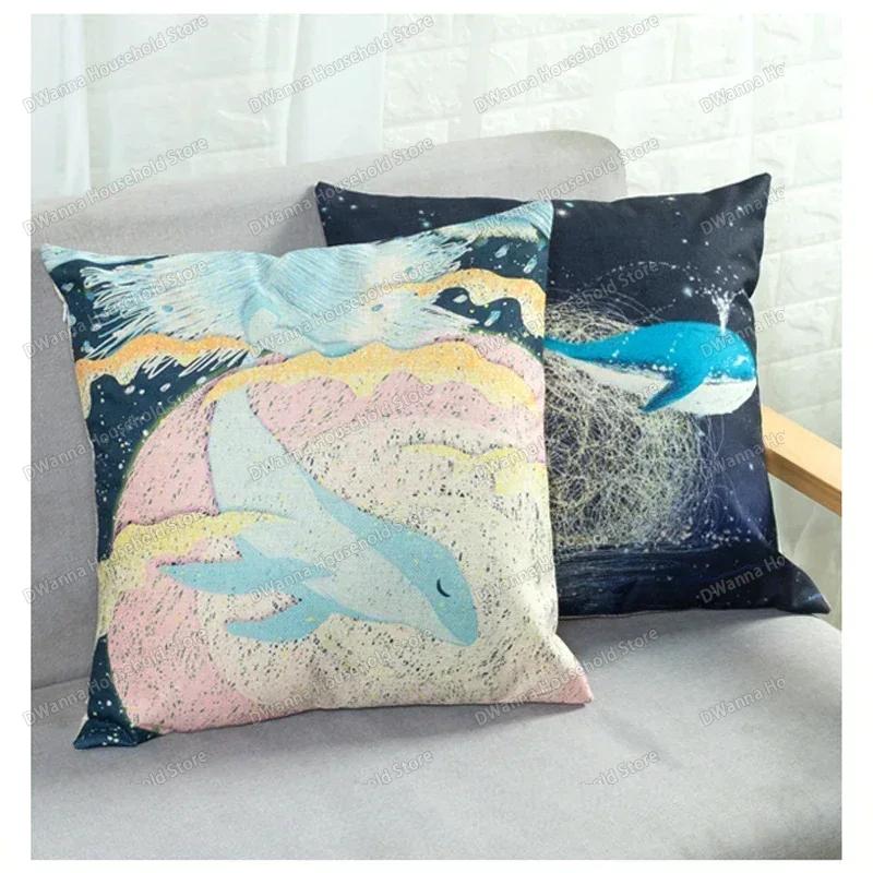 Funda de cojín para funda de almohada de furgoneta de acuarela, para viajar a la playa, sofá, cama, coche, fundas decorativas para sala de estar