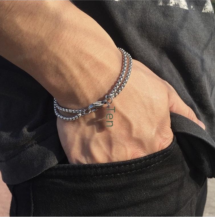 Kayi Titanium Steel Men's Hip-Hop Cross Bracelet - Trendy All-Match Design