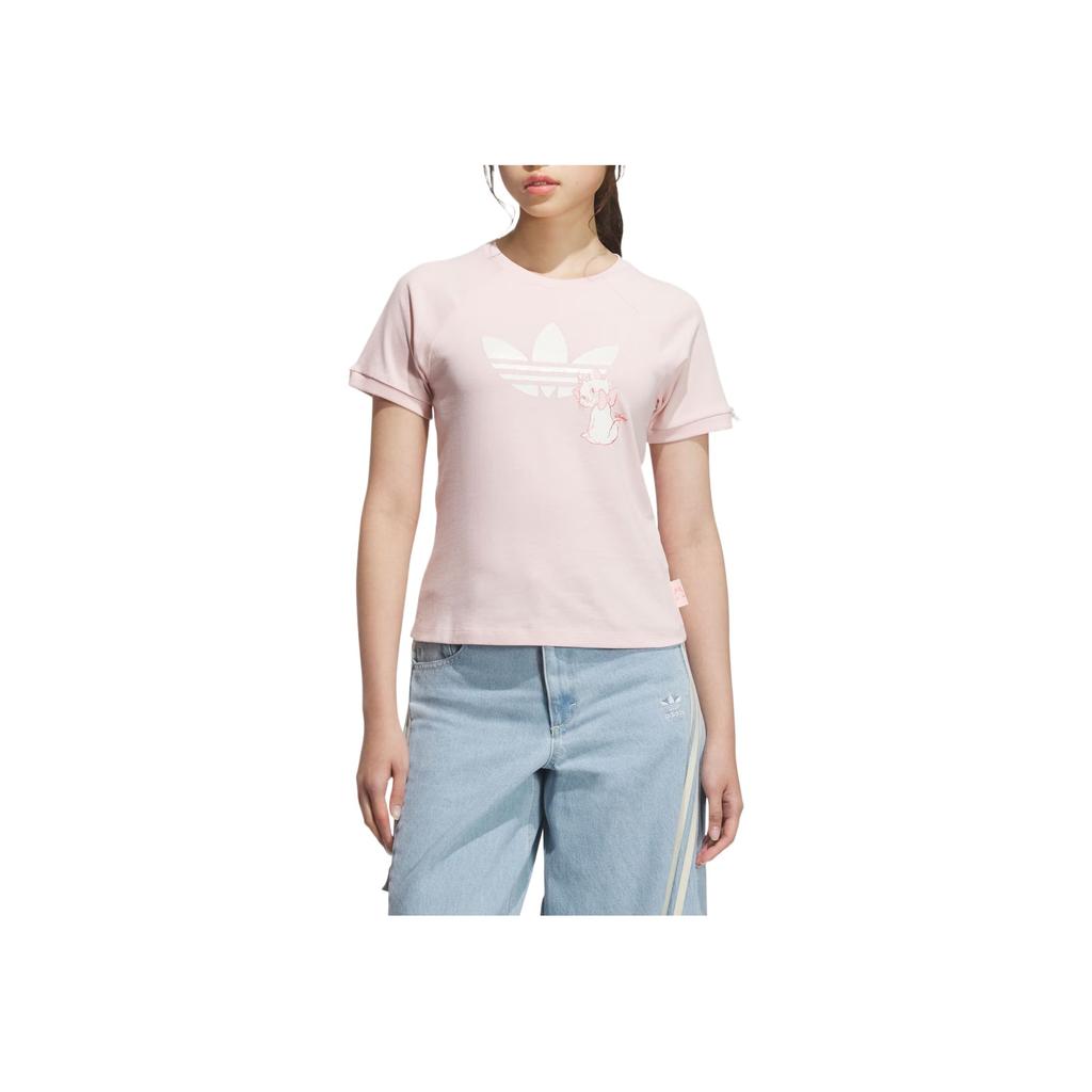 Adidas Originals Fashionable Comfortable Simple Short Sleeve Regular T-Shirt Women Tops Light-Pink KC3097
