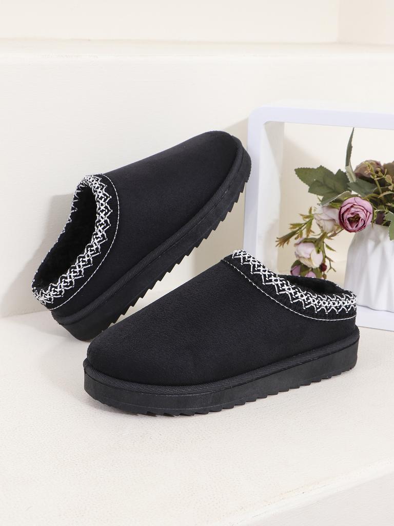 Lace half drag autumn and winter new snow boots women's foreign trade large size fashion women's shoes ethnic cotton shoes thickened plush