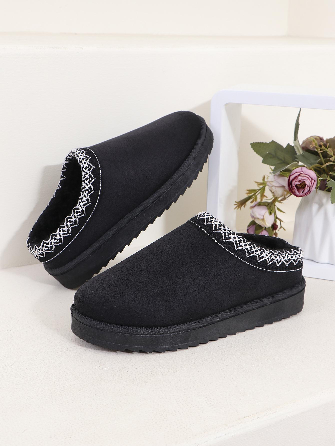 

Lace half drag autumn and winter new snow boots women s foreign trade large size fashion women s shoes ethnic cotton shoes thickened plush 36