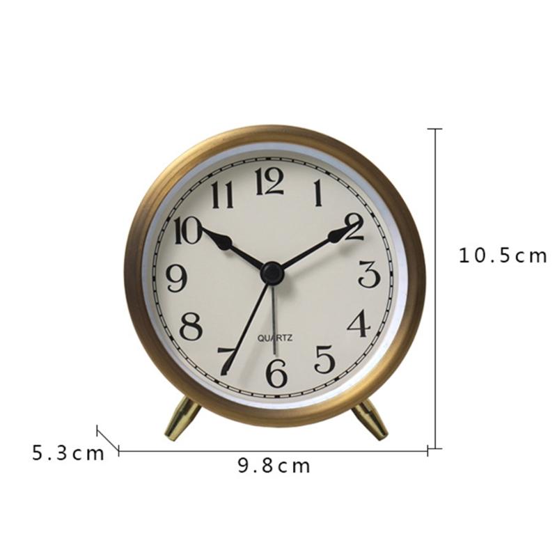 Metal Creative Alarm Clock Small Mute Alarm Clocks Bedside Electronic Round Number Desk Table Home Decoration Clock