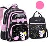 New Korean Primary PU leather School Bag 2020 Fashion Cute Girls With Cute Cat Orthopaedic  Waterproof Backpack