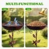 Iron Bird Feeder Ground Plugin Vintage Bird Water Bowl Bird Feeding Dish  Garden