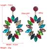 Boucles d'oreilles pendantes rétro brillantes pour femmes Alliage d'acier titane Boucles d'oreilles pendantes Acrylique Cristal coloré Forme d'eau Ornements d'oreilles géométriques