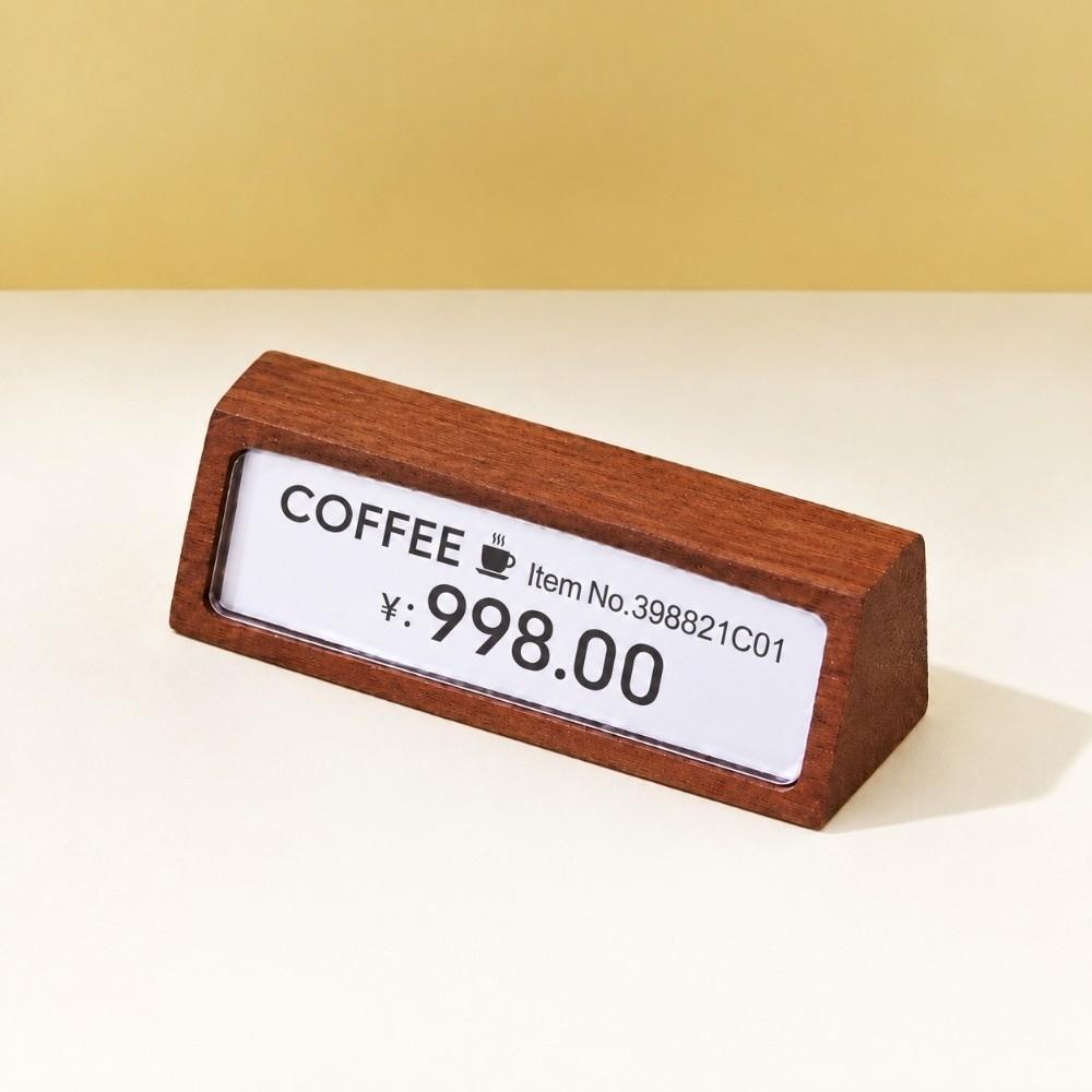 Wooden Base Price Label Stand Beech Wood Table Number Card Holder Cosmetic Display