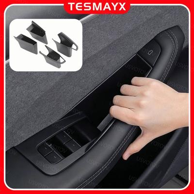 For 2026 2025 Tesla Model Y Juniper Model 3 YL Door Handle Storage Box Interior Accessories Door Handle Organizer Phone Holder