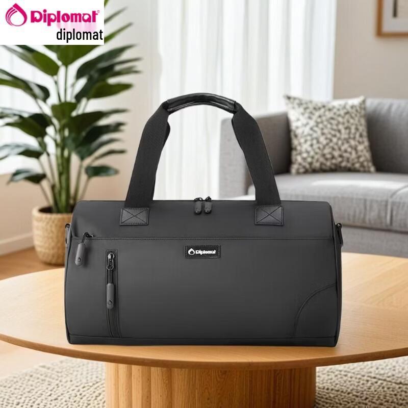 Diplomat Black Waterproof Travel Duffel Bag
