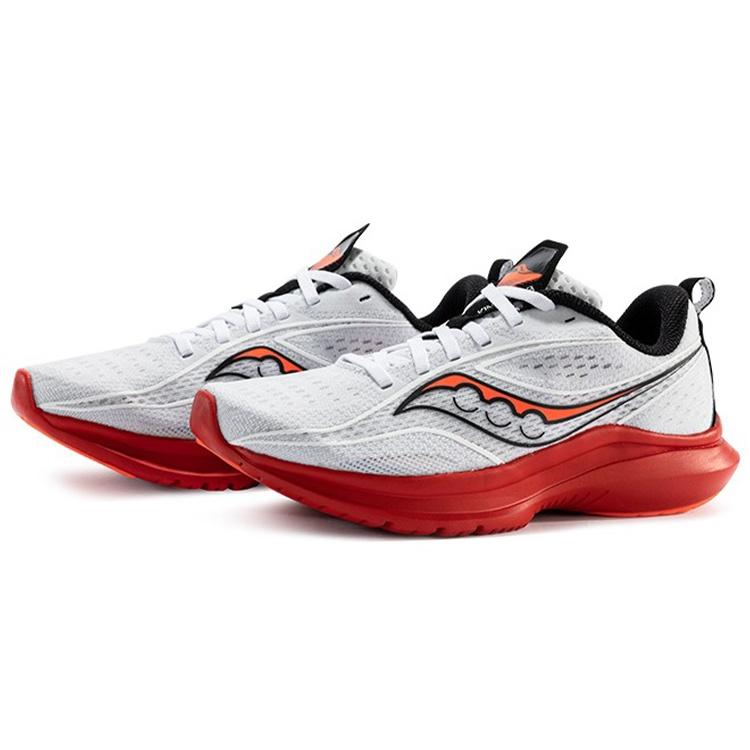 Saucony Kinvara Essence 13 Fabric Cushioning Slip Resistant Abrasion Resistant Low top Running Shoes Men's White Red S20723-85