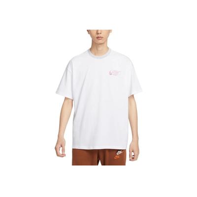 T-shirt a Maniche Corte Ricamata Larga Comoda Uomo Top Bianco FV3759100