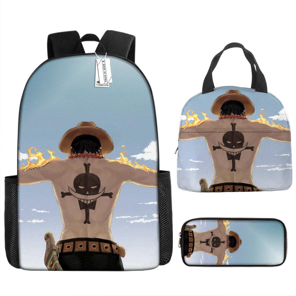 ONE PIECE Luffy One Piece Schoolbag Campus Primary School Students Nautical King Backpack Lightweight Large Capacity Computer Bag