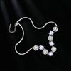 High-end Zircon Camellia Necklace Light Luxury Accessories Collarbone Chain Bracelet Earrings Dress with Elegant Jewelry Set