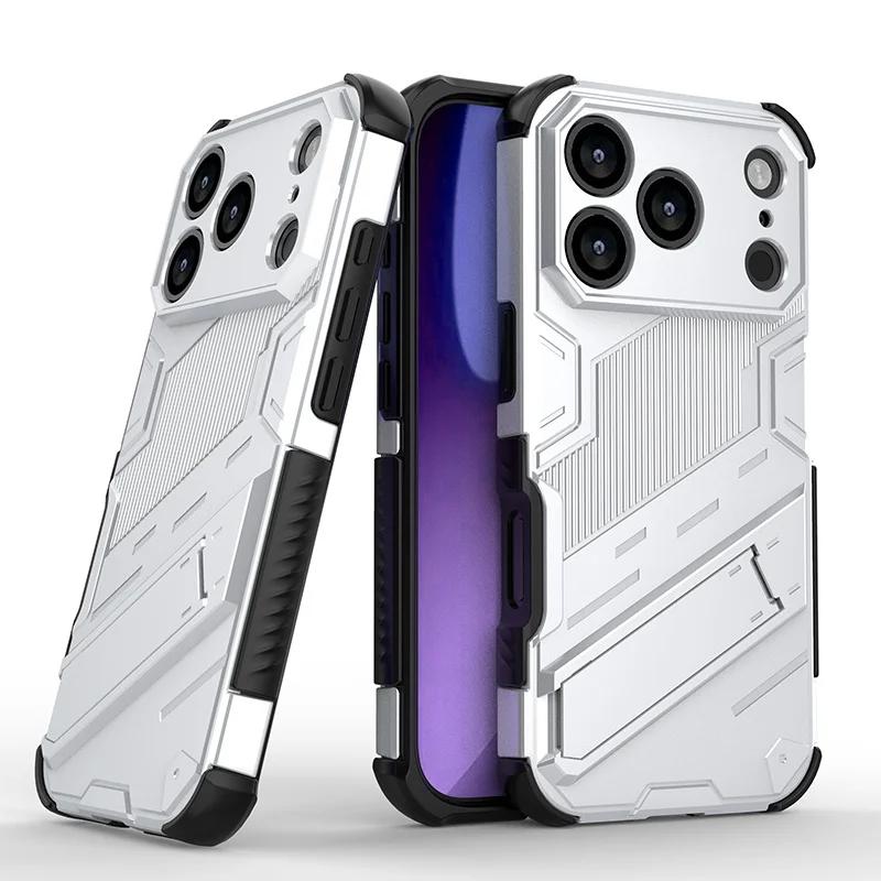 For Iphone 17 Pro Case Iphone 17 16 15 Pro Cover Funda Coque Armor Shockproof Holder Stand Hard PC Back Bumper Iphone 17 Pro Max