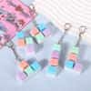 4 Keys Fidget Keychain Keycap Clicker Toy Pendant Creatve Pinch Toy  for Adult