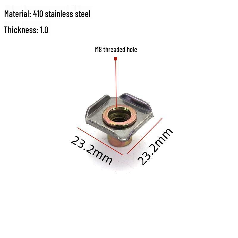 Stainless Steel Square Tube Connector with Threaded Hole for Storage Rack Assembly