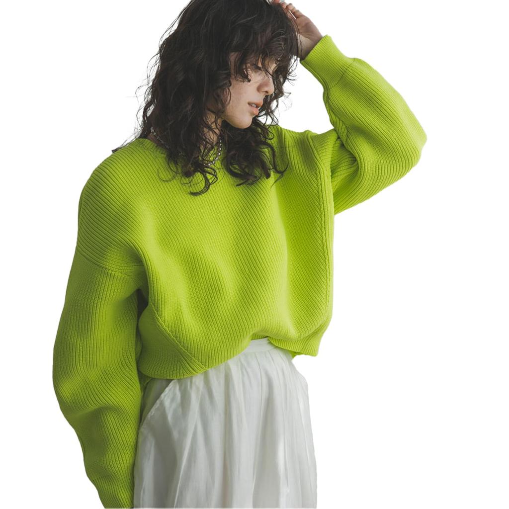 Yumetenbo (Yumetenbo) Women's Long Sleeve Cardboard Knit Top, Fall, Spring, Winter