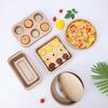 5PCS Kuchen Form Backen Set Goldene Carbon Stahl Backen Platte Pizza Kekse Form Küche Backformen für Ofen Haushalt Backform