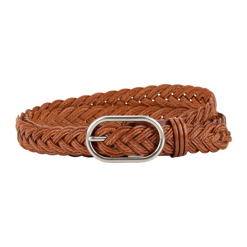 Retro Punch-free Braided Belt for Girls with Jeans Ins Student Decorative Belt for Men and Women
