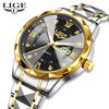 LIGE Top Brand Luxury Man Wristwatch Waterproof Luminous Date Week Men Watches Stainless Steel Quartz Men's Watch Male Clock
