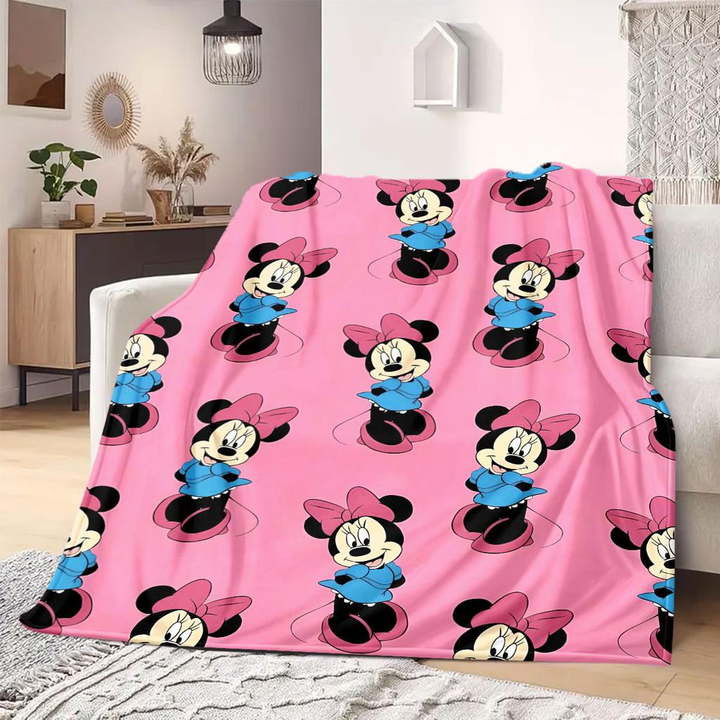 Mickey Flannel Blanket Cartoon Print Home Decor for Sofas Beds Bedrooms Chairs Travel Picnics Various Sizes Gift New