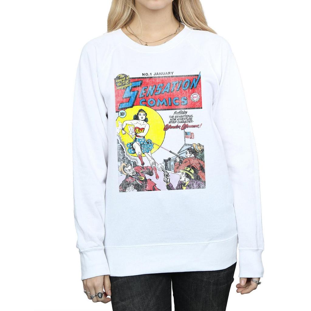 DC Comics Womens/Ladies Wonder Woman Sensation Comics Issue 1 Cover Sweatshirt