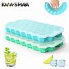 37 Grid Ice Cube Trays Freezer with Lid Silicone for Small Ice Cube Molds Easy-Release Reusable In Organizer Bins or Ice Bucket