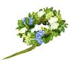 Künstlicher Dekorativer Kranz 23 Zoll in Blau Weiß Grün mit Hortensien Rosen