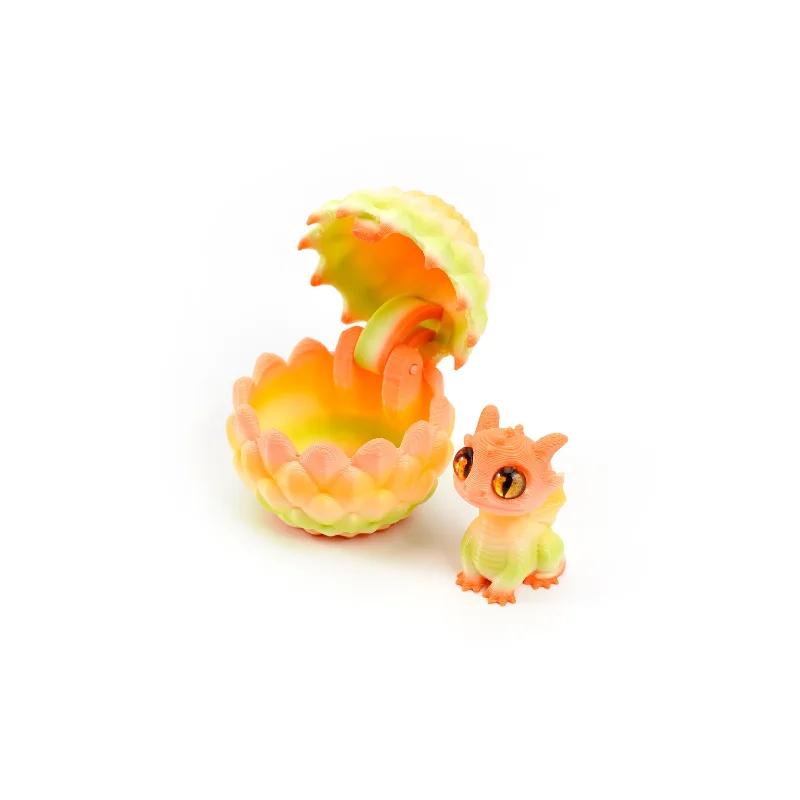 Q Version Creative 3D Printable Hatchable Mini Dragon Egg Set Hatchling Model Halloween Easter Gifts & Desktop Decorations