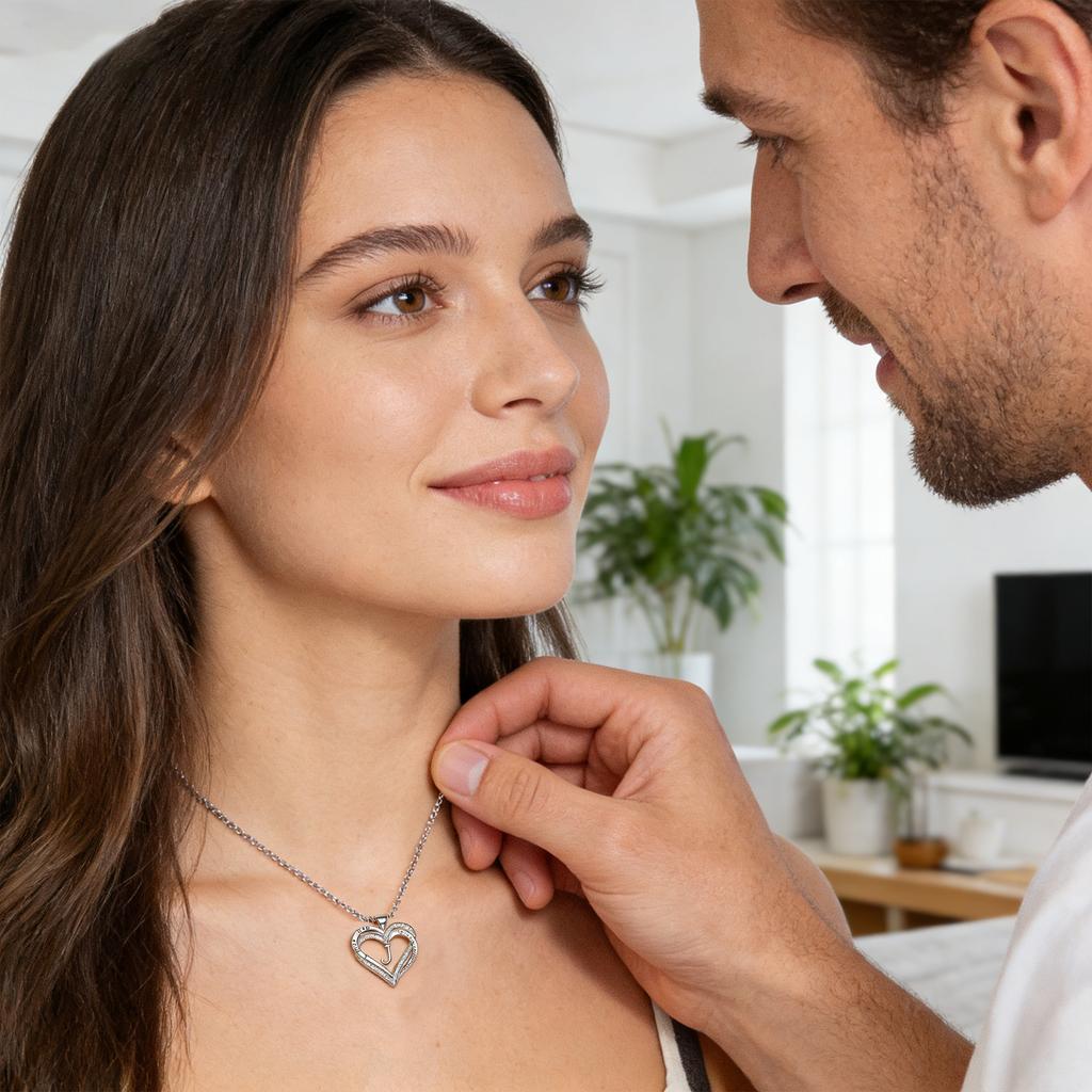 Women Heart Necklace Unique Gift Party To My Daughter Love Mom Heart Necklace