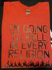 I'm Going To Hell In Every Religion Fire Flames T Shirt Tee Unisex Red