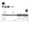 VESSEL Torx T15 x V ZP Bits, 65mm, 10-Piece Set,