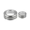 A ABSOPRO Curb Ring Center Console Multimedia Control Button Cover for Infiniti Q50 QX50 Q60 Silver-Tone 2pcs