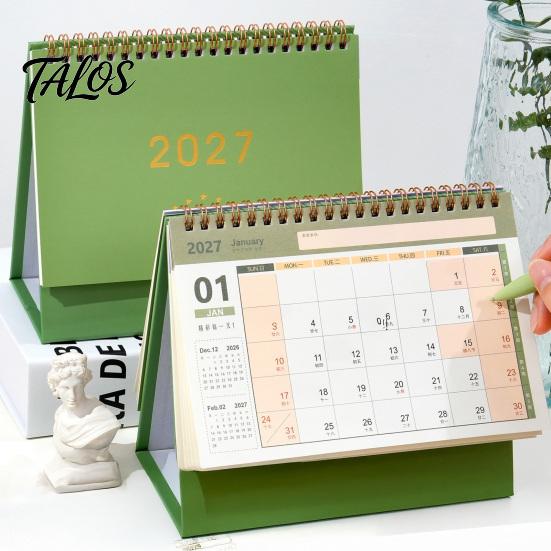 Monthly Organizer for Desk 2027 Calendar, Standing Flip Desktop Minimalist Gold Foil Cover Home Office Accessory Planner, Thick Paper Note Taking,