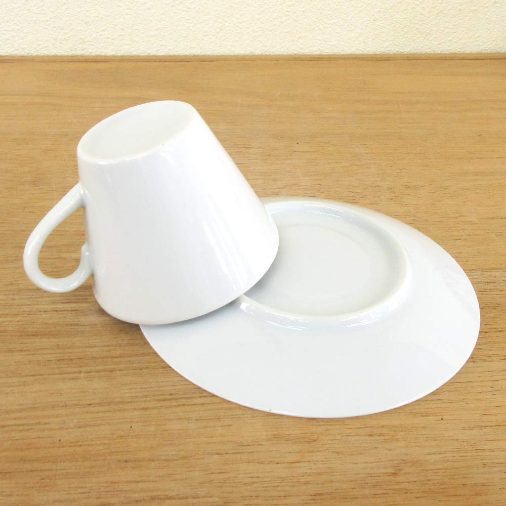White coffee cups and saucers, set of 5, hotel-grade, commercial use, made in Japan