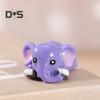 4Pcs Elephant Figurine Exquisite Realistic Resin Micro Landscape Decor Animal Miniature