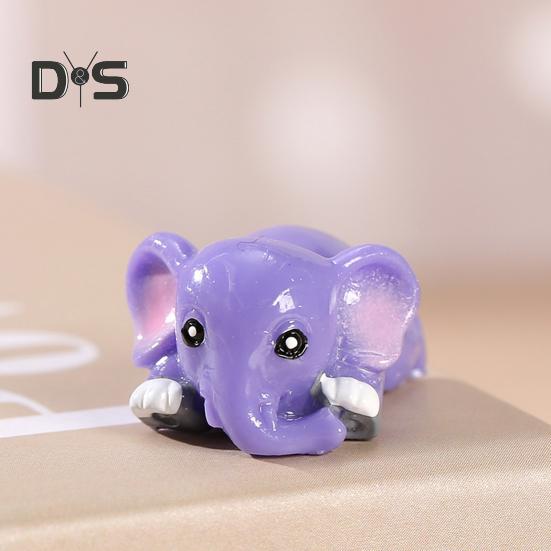 4Pcs Elephant Figurine Exquisite Realistic Resin Micro Landscape Decor Animal Miniature