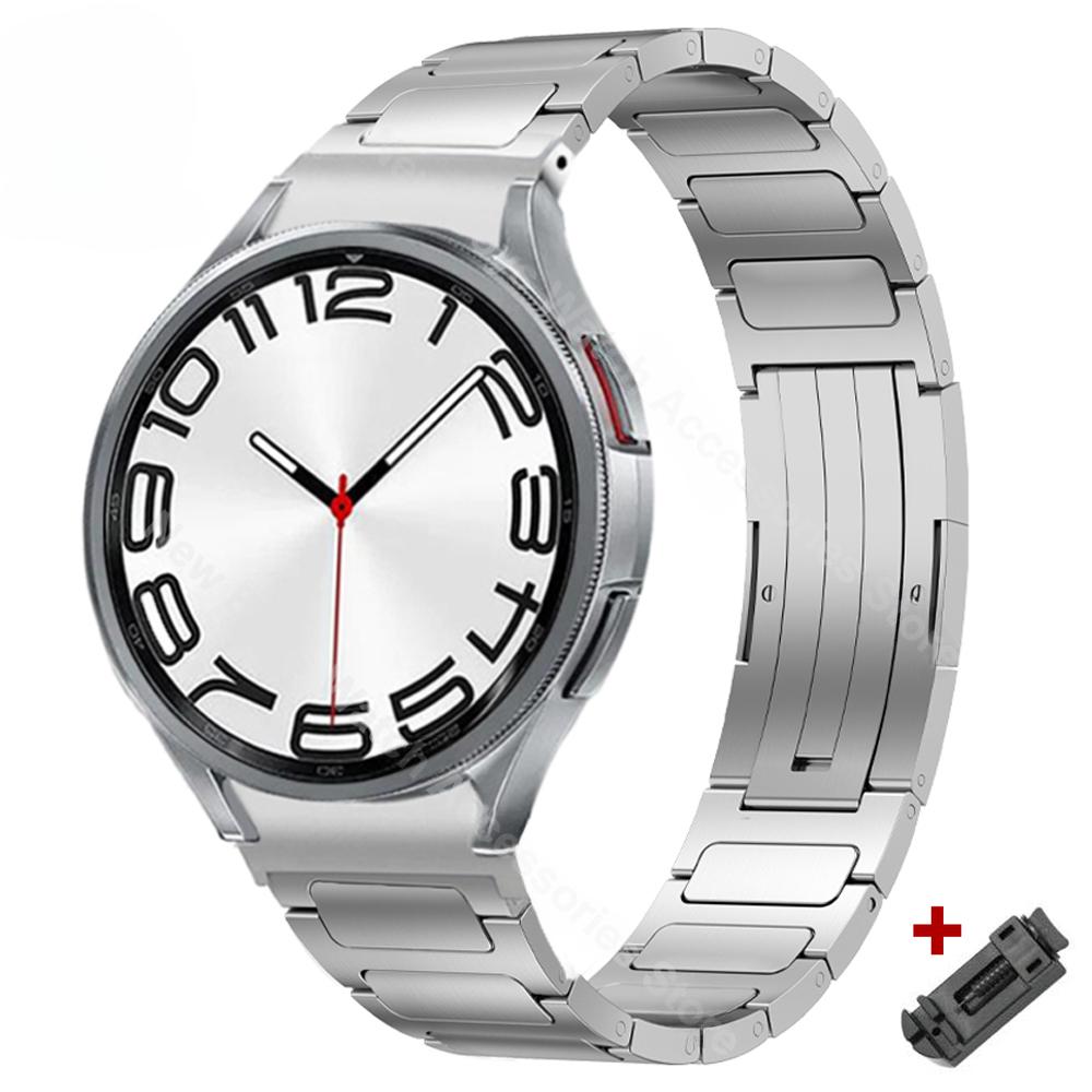Titanium Business Strap for Samsung Galaxy Watch 4/6Classic 47 43 46 42mm Luxury Band 7 6 5 4 44mm 40 No Gaps Bracelet 5Pro 45mm
