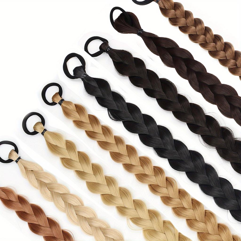 "Heat-Proof" Chic Long Braided Ponytail Extension for Women - Heat Resistant Synthetic Hair, Versatile Style for Everyday Wear