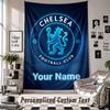 Custom Tapestry Wall Hanging, Chelsea FC Personalized Name Text Home Wall Decor