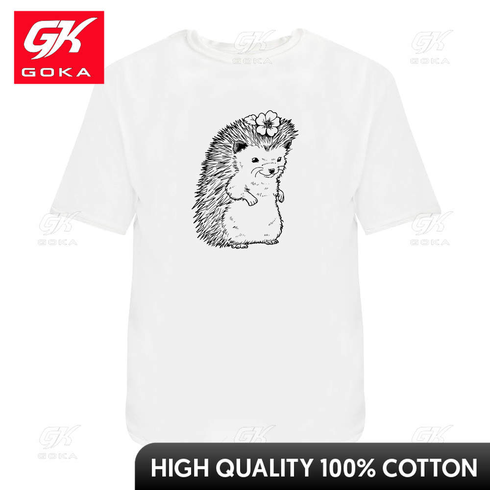 

Flower Hedgehog Unisexs Womens Cotton TShirts Cute Funny Vintage Graphic T Shirts S