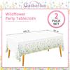 Gatherfun Wildflower Party Decorations Set: Flower Birthday Decorations, Includes 2-Pack Wildflower-Themed Tablecloths for Wildflower Baby Shower