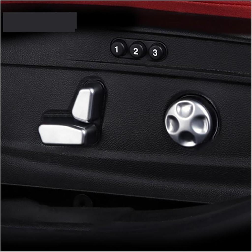 Car Fit for Seat Adjustment Button Trim Cover Fit for Alfa Romeo Giulia Interior Modification Accessories Seat Adjust Button Switch(Black/Silver)